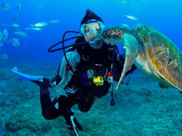 Bautismo de buceo con navegación en el sur de la isla