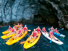 Ruta para 2 en kayak con snorkel + bebida en el Palm-Mar